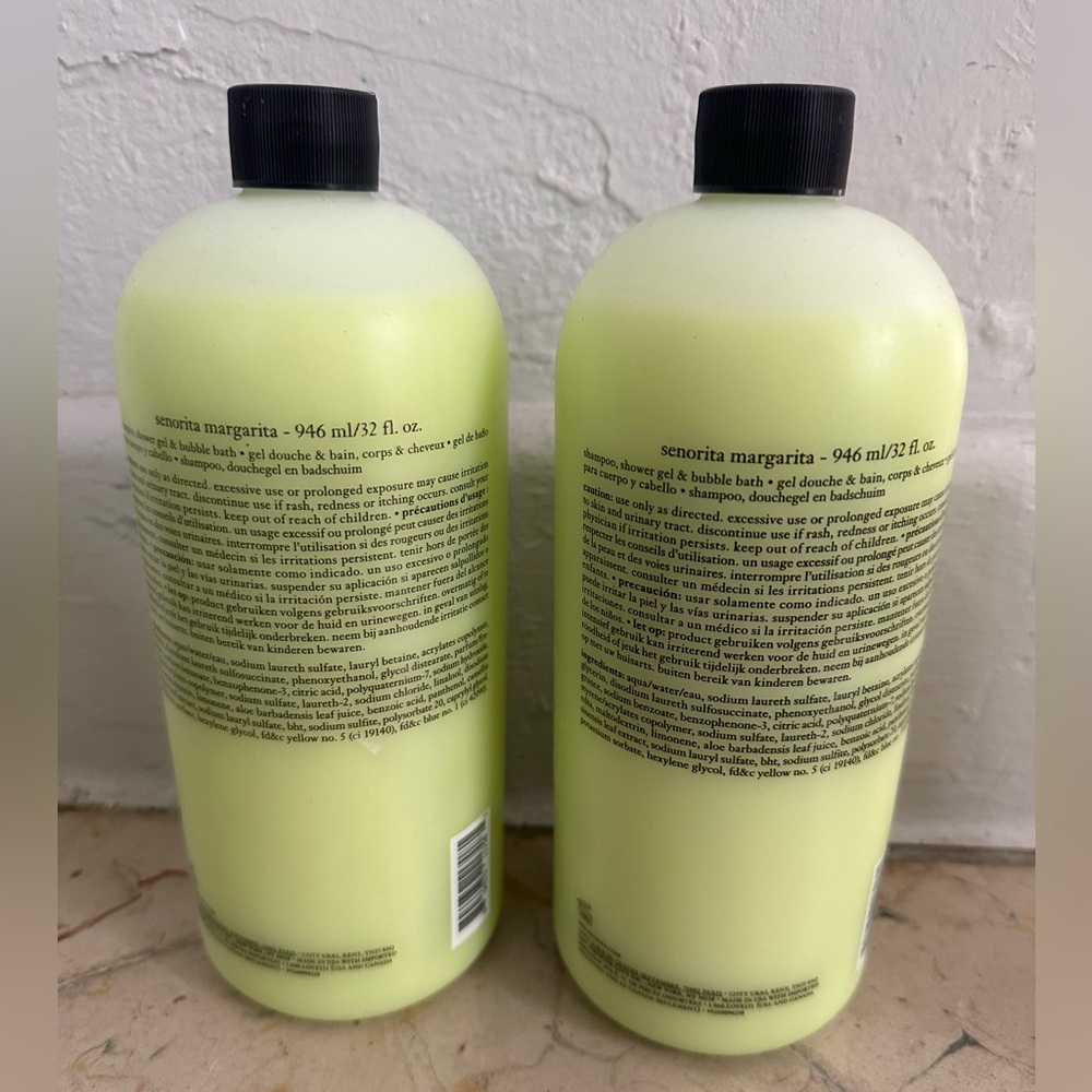 Lot of 2 Philosophy Señorita Margarita Shampoo Shower Gel Bubble Bath 32 oz each - Picture 2 of 2